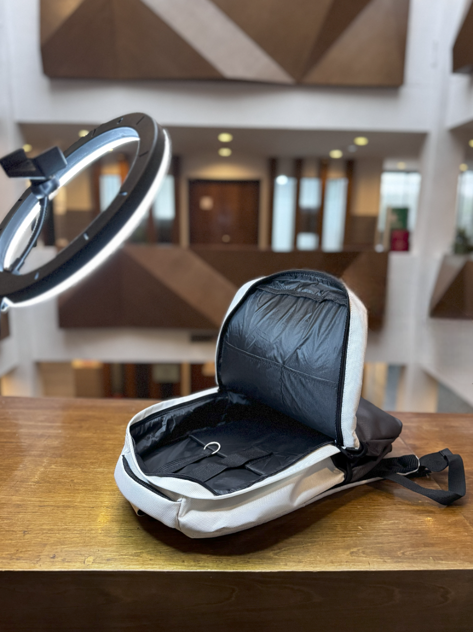 Image showing the inner compartments of a laptop backpack